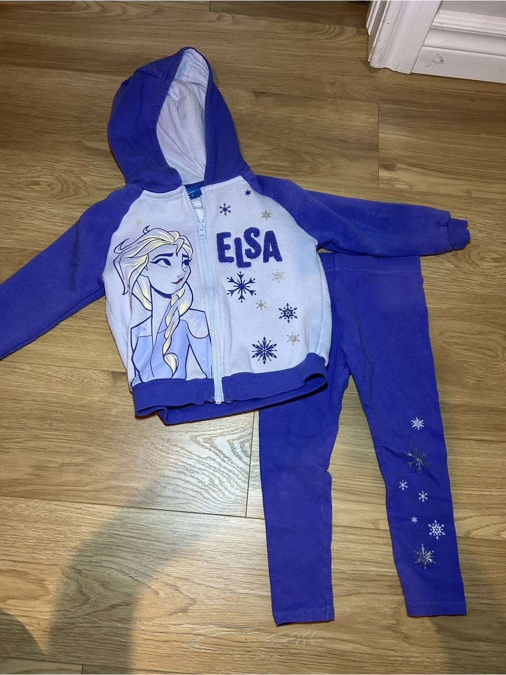 Disney Purple Elsa Hooded Jacket & Leggings Set